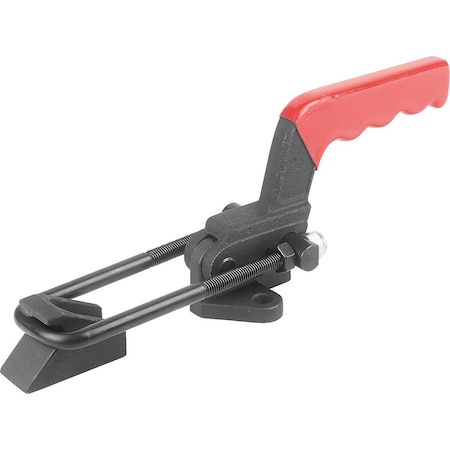 Kipp Latch-Action Clamp, Horizontal With Fixed Jaw, Heavy-Duty Version, F2=40000, Steel Galvanized And K1262.040000